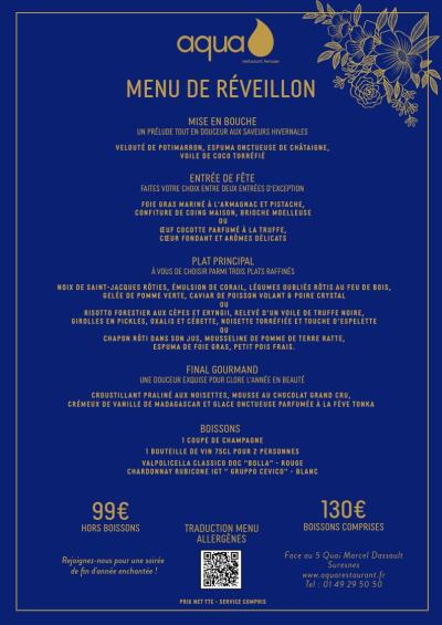 Menu Réveillon 2025